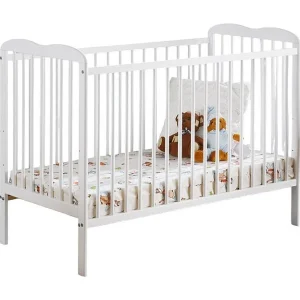 Bed en matras voor baby's uit de NOE-collectie, in hoogte verstelbaar. Mat witte kleur. Bed en matras voor baby's uit de NOE-collectie, in hoogte verstelbaar. Mat witte kleur.