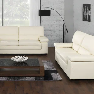 3+2 zitsbank van ivoorkleurig buffelleer MIMAS II – Koop nu eenvoudig en goedkoop online