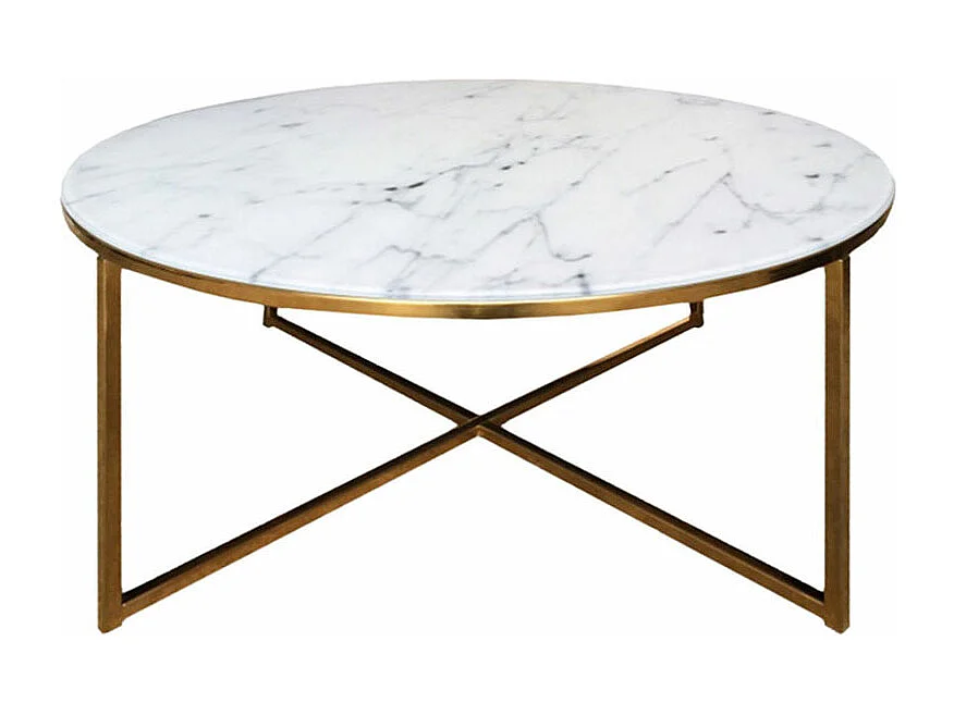 Ava salontafel marmerprint, goudkleurig onderstel.
