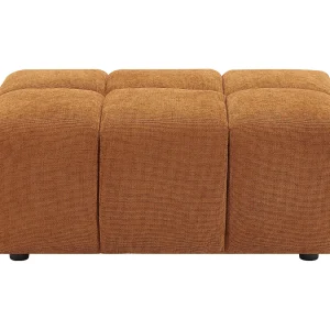 Poef van terracottakleurige stof met textuur en gewatteerd effect APOLIU Poef van terracottakleurige stof met textuur en gewatteerd effect APOLIU
