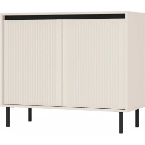 2-deurs dressoir met zwarte poten – 100 cm – beige – OSAKA 2-deurs dressoir met zwarte poten – 100 cm – beige – OSAKA