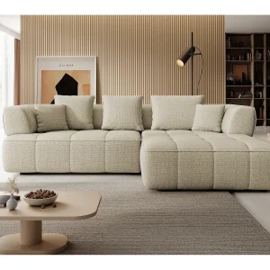 AULA, Avangarde Hoekbank 182x285cm Elektrische diepteverstelling | Links | Licht beige AULA, Avangarde Hoekbank 182x285cm Elektrische diepteverstelling | Links | Licht beige