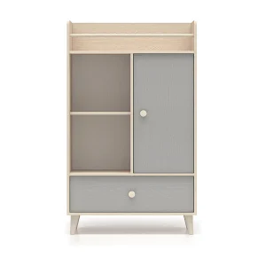 Alycia Beige en Grijs 1-deurs 1-lade boekenkast