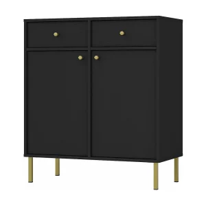2-deurs dressoir met 2 lades – 84 cm – grafietzwart – OKTIO 2-deurs dressoir met 2 lades – 84 cm – grafietzwart – OKTIO