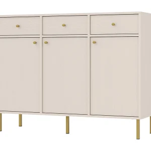 3-deurs dressoir met 3 laden – 125 cm – beige – OKTIO 3-deurs dressoir met 3 laden – 125 cm – beige – OKTIO