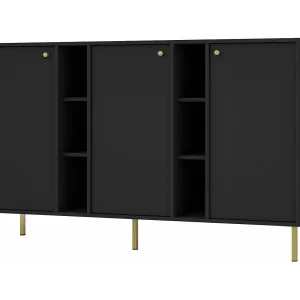 3-deurs dressoir met planken – 159 cm – grafietzwart – OKTIO 3-deurs dressoir met planken – 159 cm – grafietzwart – OKTIO