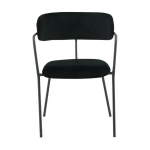 Arrow eetkamerstoel met armleuningen, velours zwart. Arrow eetkamerstoel met armleuningen, velours zwart.