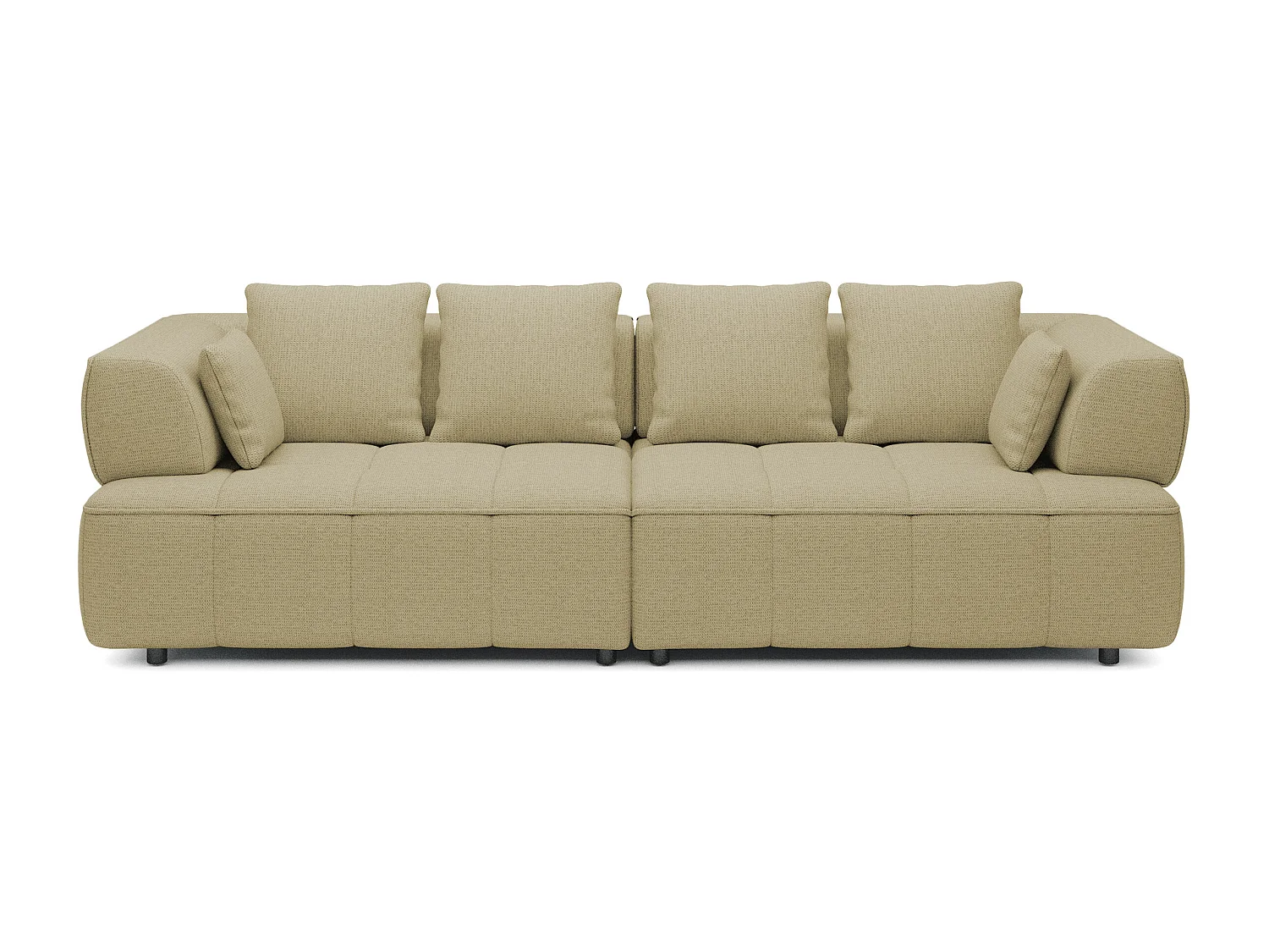 AULA BigSofa met verstelbare zitdiepte, zonder slaapfunctie, verstelbare rugleuning, modern design, geel, 284x111x84/75 cm