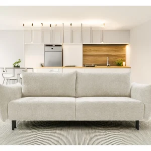 ADEL-bank – Moderne slaapbank met opbergruimte, siliconenkussens, golvende veren, ECRU, 145×200 cm ADEL-bank – Moderne slaapbank met opbergruimte, siliconenkussens, golvende veren, ECRU, 145×200 cm