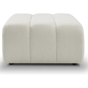 BALOO Poef – Comfortabele poef met houten frame, PUR-schuim, zwarte kunststof poten, modern design 82x75x41cm Wit BALOO Poef – Comfortabele poef met houten frame, PUR-schuim, zwarte kunststof poten, modern design 82x75x41cm Wit