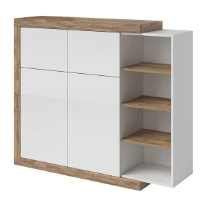 Azior Wit en Hout 4-deurs highboard Azior Wit en Hout 4-deurs highboard
