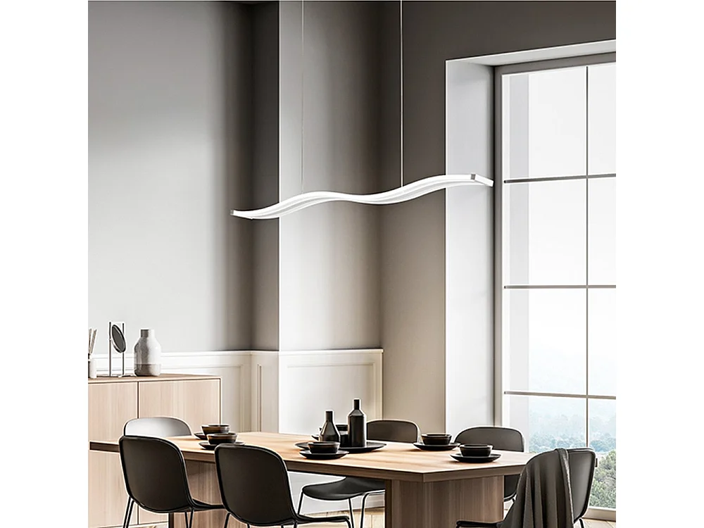 48W LED-hanglamp, metalen frame en transparante acryl diffuser, instelbare kleurtemperatuur, dimbaar - Perenz
