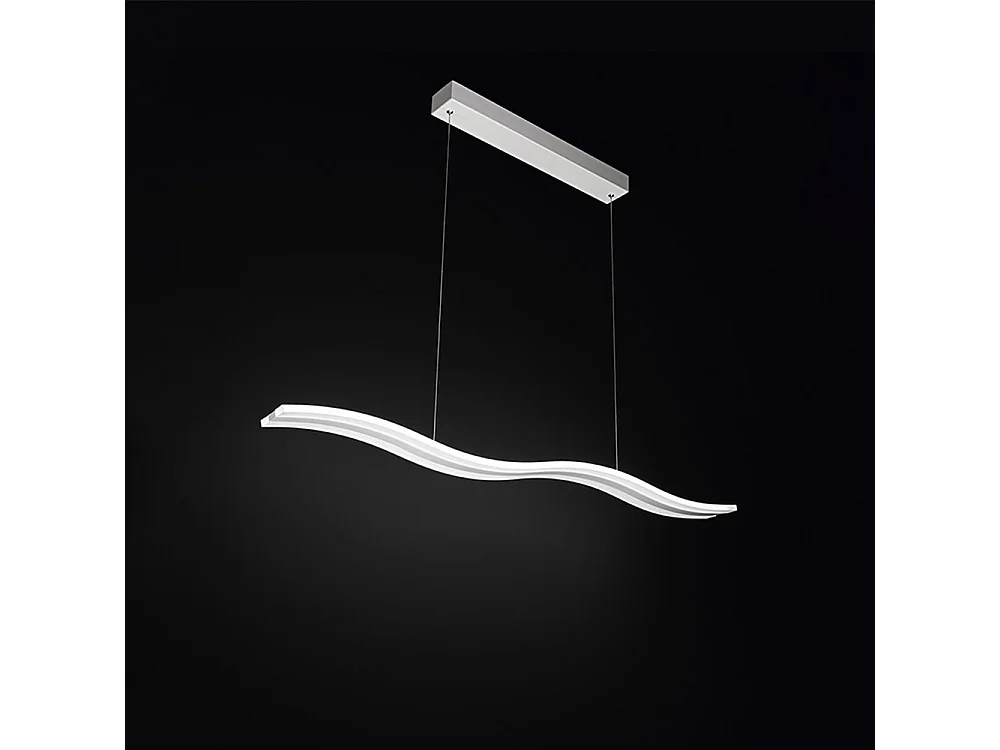 48W LED-hanglamp in wit metaal, selecteerbare kleurtemperatuur (CCT) 3000K-4000K-6000K met dimfunctie, modern design - Perenz