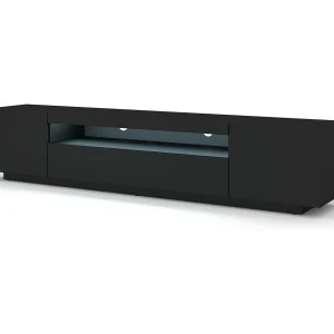 Aurus Zwart 3-deurs LED TV-wandmeubel 200 cm Aurus Zwart 3-deurs LED TV-wandmeubel 200 cm