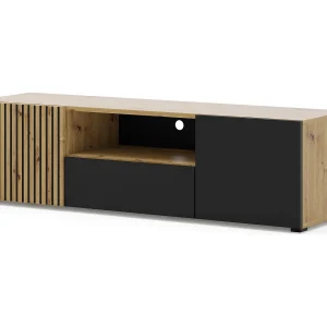 3-deurs TV-meubel 150 cm Nera Hout en Zwart