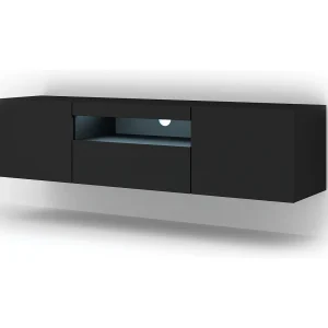 Aurus Zwart 3-deurs LED TV wandmeubel 150 cm Aurus Zwart 3-deurs LED TV wandmeubel 150 cm