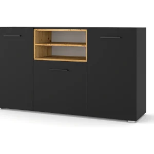 Ania Zwart en Hout 3-deurs dressoir