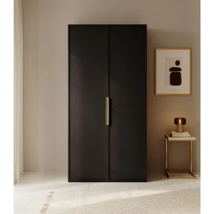 2-deurs kledingkast met roede en lades – 100 cm – zwart – FRAME
