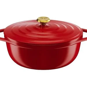 Air cocotte licht ovaal 30 x 23 cm, rood gegoten aluminium