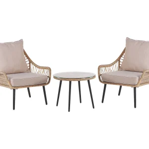Balkonset kunststof rotan beige LAURETO Balkonset kunststof rotan beige LAURETO
