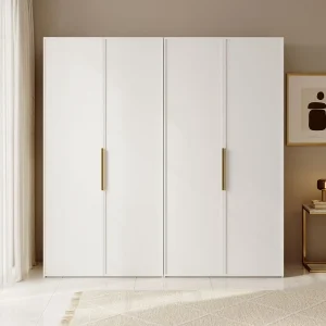4-deurs kledingkast met twee roedes – 200 cm – wit – FRAME 4-deurs kledingkast met twee roedes – 200 cm – wit – FRAME