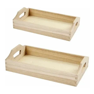 2 houten dienbladen om te decoreren 30 x 17 x 5 cm 2 houten dienbladen om te decoreren 30 x 17 x 5 cm