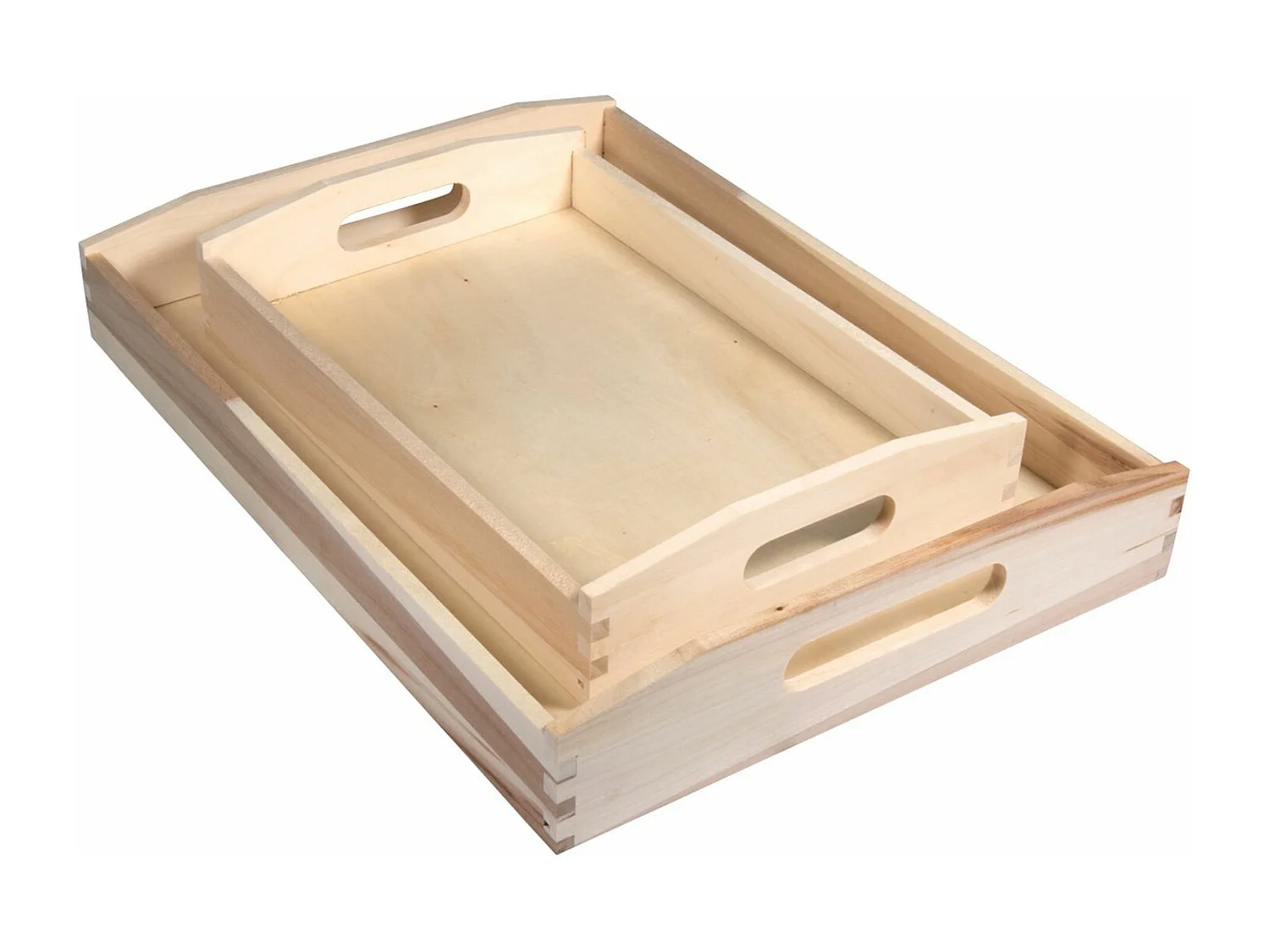 2 houten dienbladen om te decoreren 30 x 20 cm en 39 x 28 cm
