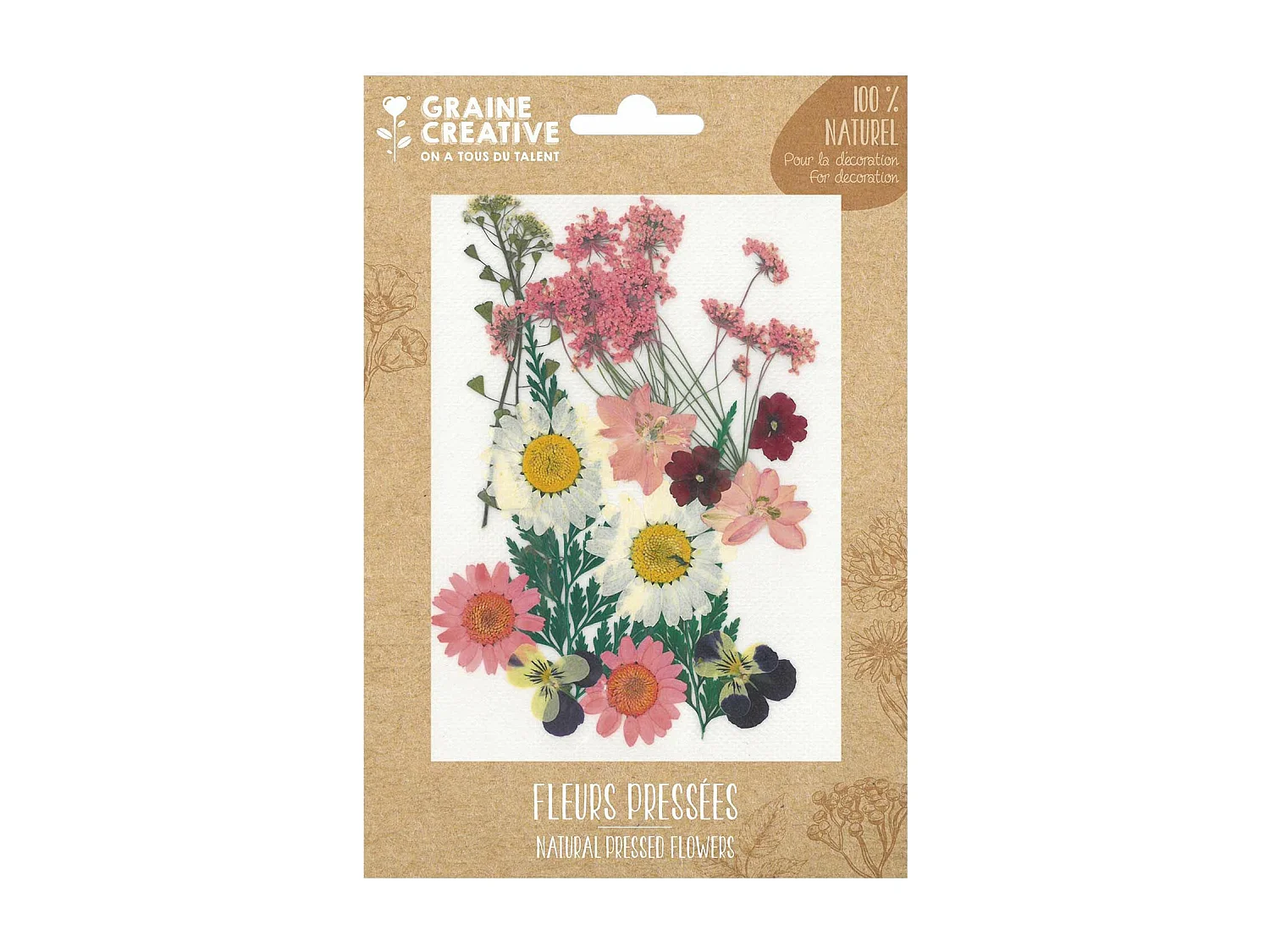 16 geperste bloemen - roze weide