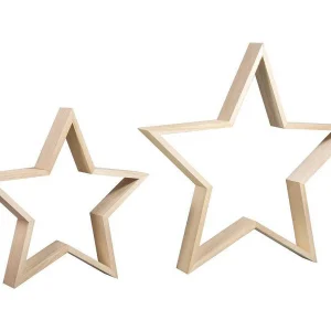 2 houten lijsten Ster 35 en Ø 24,5 cm