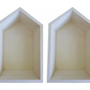 2 houten planken huis 22,5 x 14 x 10 cm 2 houten planken huis 22,5 x 14 x 10 cm