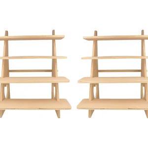 2 houten displays met 4 planken 38 x 32 x 26 cm 2 houten displays met 4 planken 38 x 32 x 26 cm