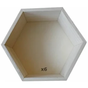 8 zeshoekige houten planken 36 x 31 x 10 cm 8 zeshoekige houten planken 36 x 31 x 10 cm