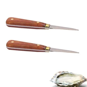 2 oesterlancetten met houten handvat 16 cm 2 oesterlancetten met houten handvat 16 cm