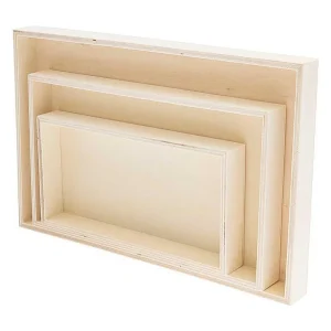 3 rechthoekige houten dienbladen 3 rechthoekige houten dienbladen