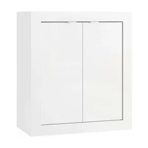 Badkamermeubel CISA – 2 deuren, 2 planken – Glanzend wit gelakt – Modern design