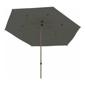 4 Seasons Azzurro parasol Ø300 cm antraciet solefin – houtlook frame 4 Seasons Azzurro parasol Ø300 cm antraciet solefin – houtlook frame