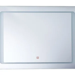 Badkamerspiegel met LED zilver 80 x 60 cm WASSY Badkamerspiegel met LED zilver 80 x 60 cm WASSY