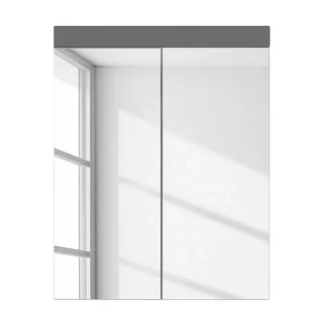 Kelia glanzend wit en grijze wandkast 60 cm