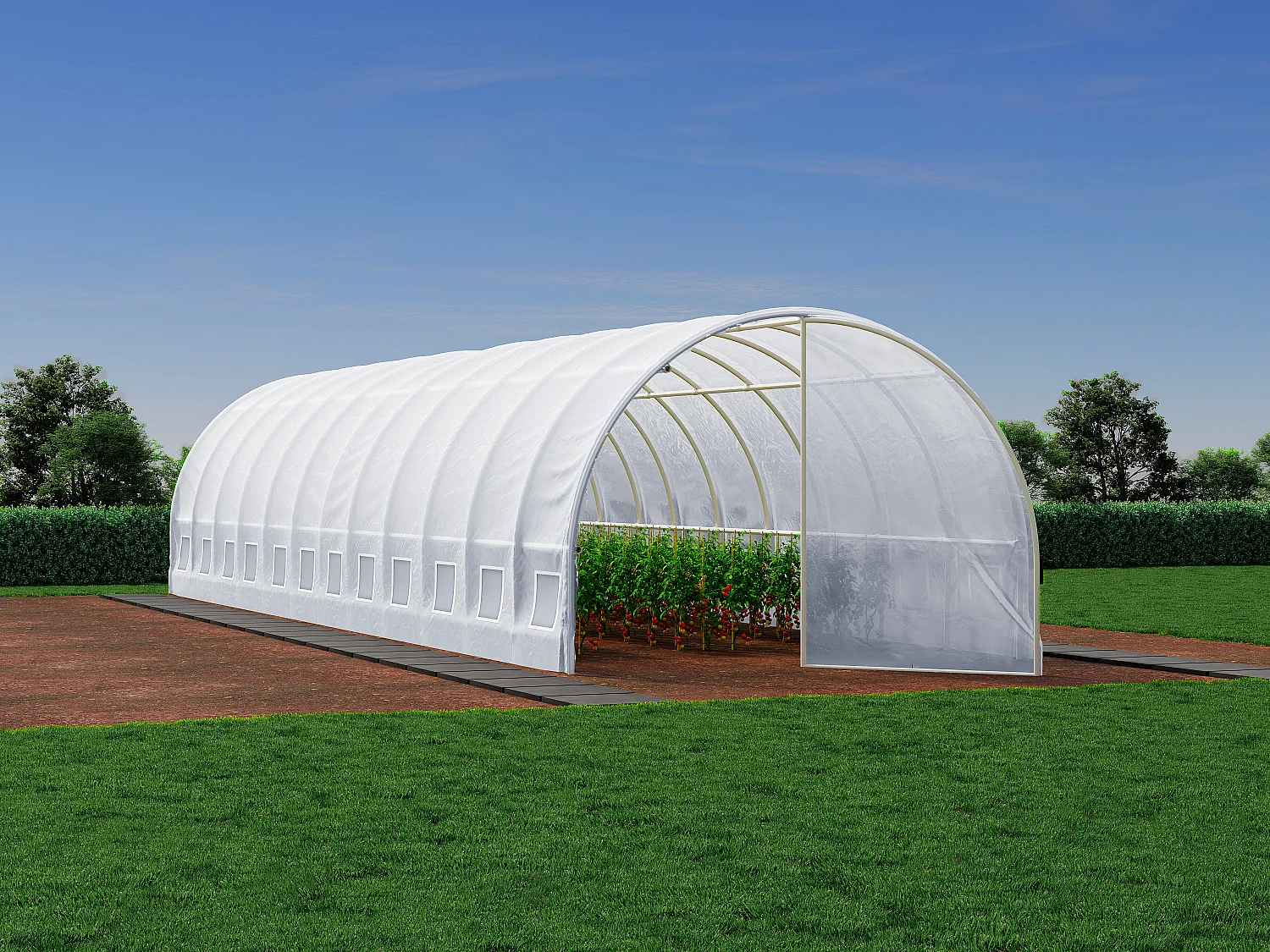 Vervangzeil voor tunnelkas met deur 36 m² - L300 x B1200 x H200 cm - ALOCASIA