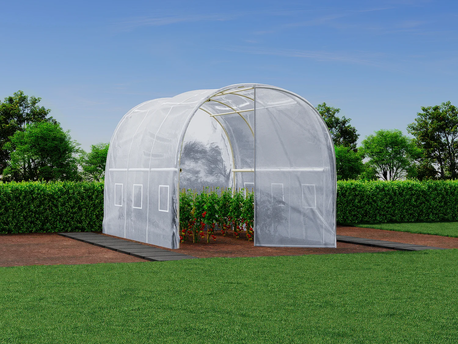 Vervangzeil voor tunnelkas met deur 6m² - L200 x B300 x H200 cm - ALOCASIA
