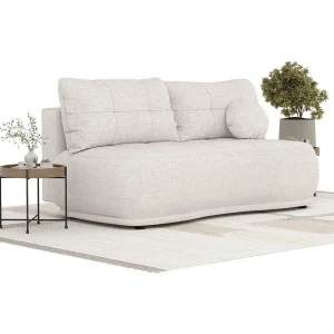 Bank met slaapfunctie van geweven stof Cirrus – 3 plaatsen – beige Bank met slaapfunctie van geweven stof Cirrus – 3 plaatsen – beige