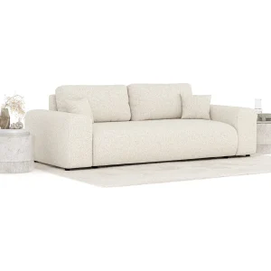 Bank van boucle stof Zanzibar – 3 plaatsen – lichtbeige Bank van boucle stof Zanzibar – 3 plaatsen – lichtbeige