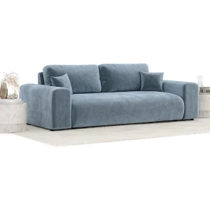 Bank van fluwelen stof Zanzibar – 3 plaatsen – blauw Bank van fluwelen stof Zanzibar – 3 plaatsen – blauw