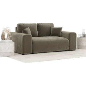 Bank van fluwelen stof Zanzibar – 2 plaatsen – taupe Bank van fluwelen stof Zanzibar – 2 plaatsen – taupe