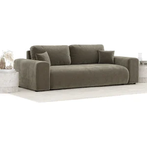 Bank van fluwelen stof Zanzibar – 3 plaatsen – taupe Bank van fluwelen stof Zanzibar – 3 plaatsen – taupe