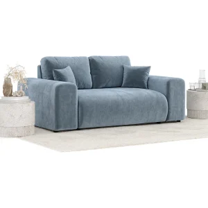 Bank van fluwelen stof Zanzibar – 2 plaatsen – blauw Bank van fluwelen stof Zanzibar – 2 plaatsen – blauw