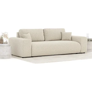 Bank van boucle stof Zanzibar – 3 plaatsen – beige Bank van boucle stof Zanzibar – 3 plaatsen – beige