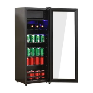 128L koelkast, met 3 verstelbare planken en glazen deur, -10 ° C bij 10 ° C, 90 kWh/jaar, energie -efficiëntie F, 40x41x109,5 cm 128L koelkast, met 3 verstelbare planken en glazen deur, -10 ° C bij 10 ° C, 90 kWh/jaar, energie -efficiëntie F, 40x41x109,5 cm