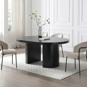 Set van 2 stoelen van ribfluweel en zwart metaal – Beige – ALAYIS