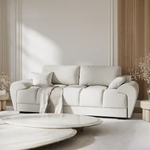 Bank van chenillestof Peebles – 3 plaatsen – beige Bank van chenillestof Peebles – 3 plaatsen – beige